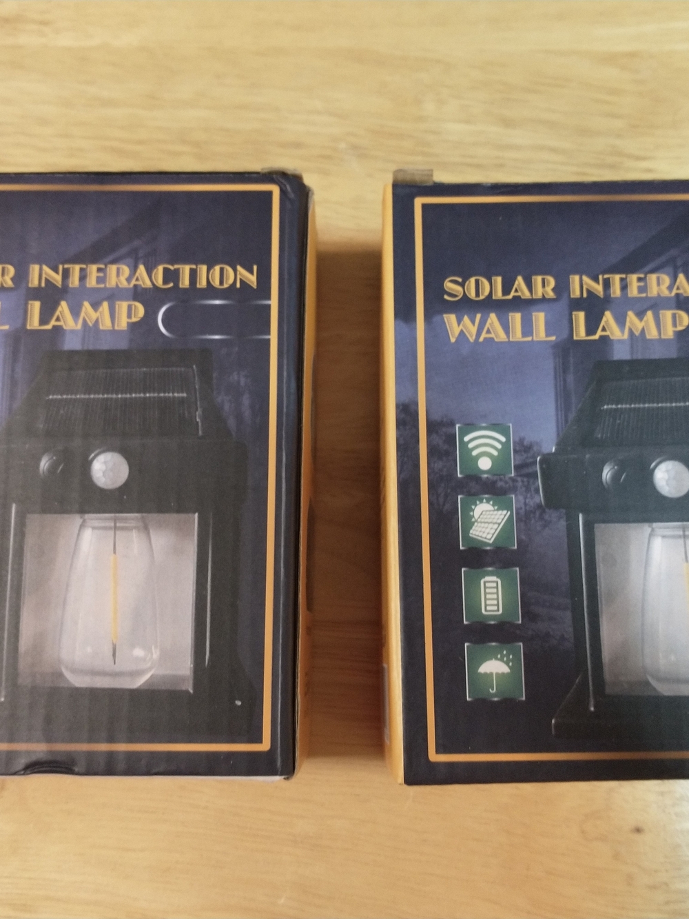 2pack of Solar Interaction Wall Lamp - Black